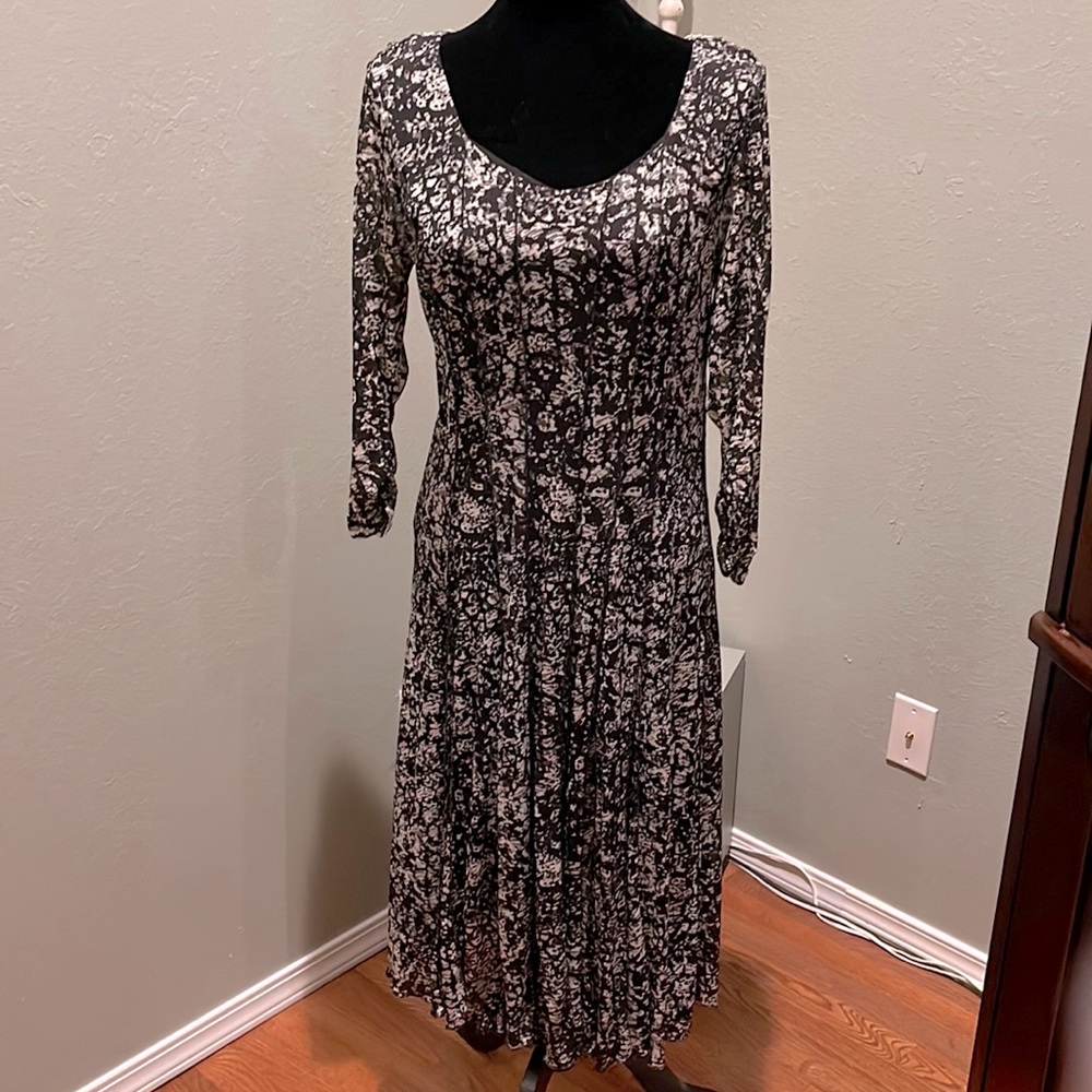 Coldwater Creek Midi dress Size 14 Black, Cream and Grey